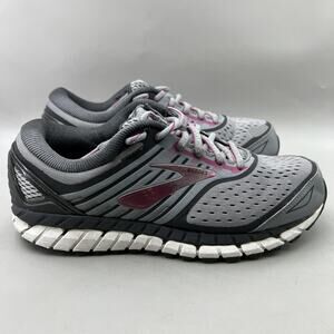 Brooks Ariel 18 Running Shoes Women Size 8.5 EE Wide Gray Pink Comfort Sneakers